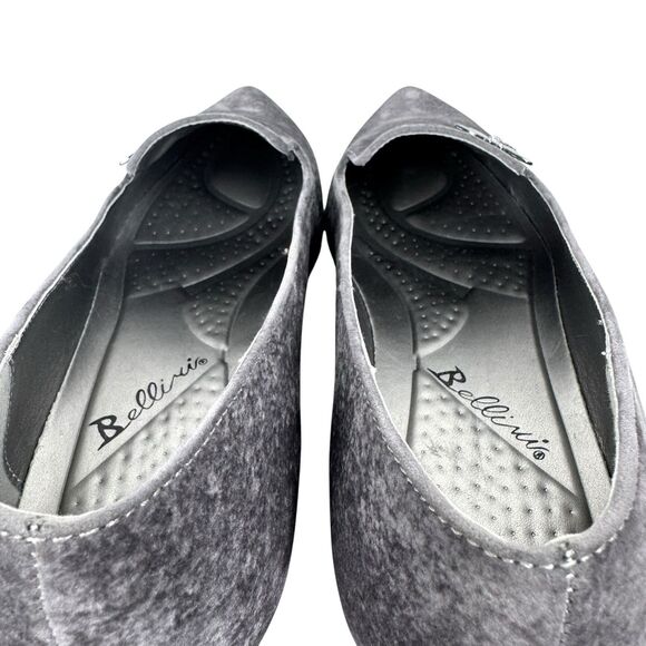 Bellini Women's Dragonfly Loafer Flat 9 Gray Velvet Pointed Toe Artsy Old Money - Picture 10 of 13
